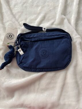 Kipling Damian Ink Blue Crossbody Bag with Monkey Charm